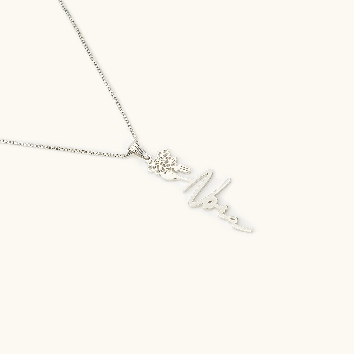Birth Flower Name Necklace