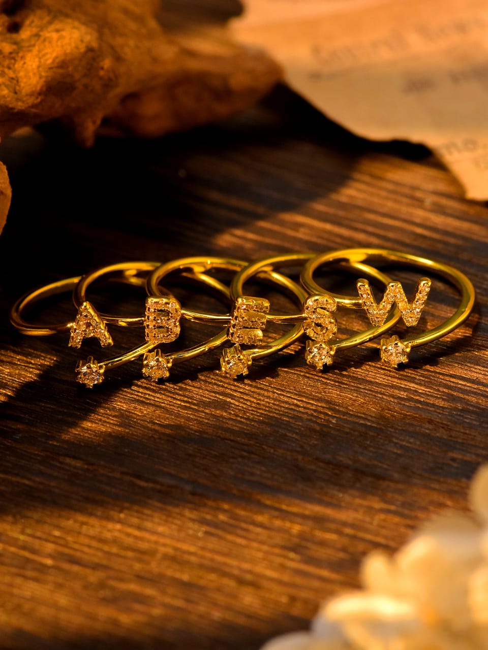 Gold Plated Initial Letter Ring