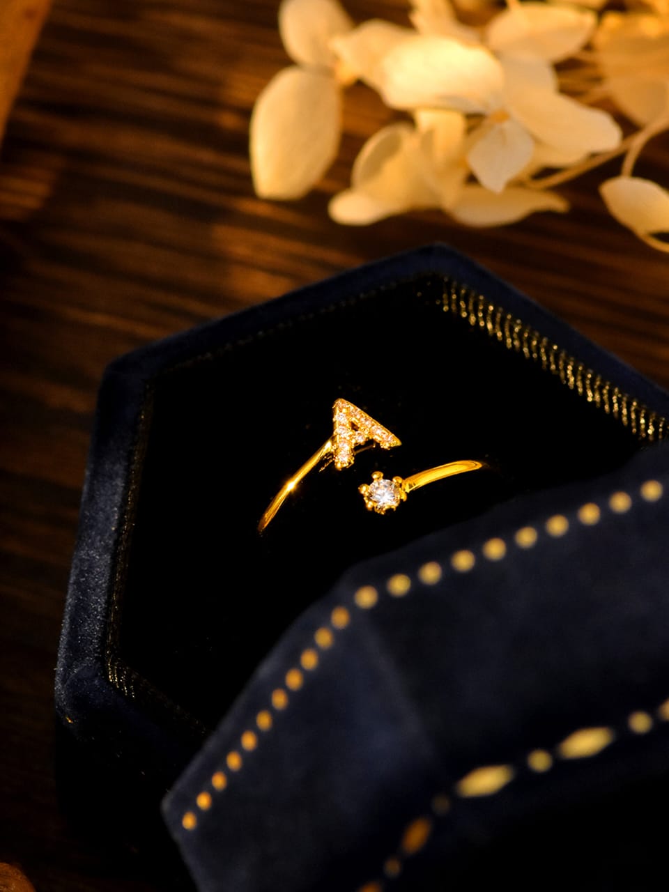 Gold Plated Initial Letter Ring