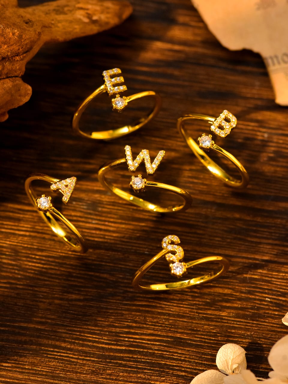 Gold Plated Initial Letter Ring