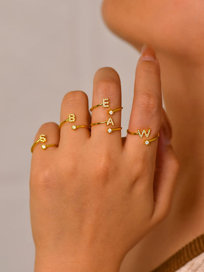 Gold Plated Initial Letter Ring