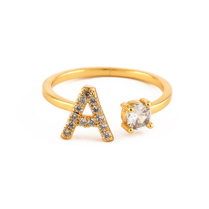 Gold Plated Initial Letter Ring