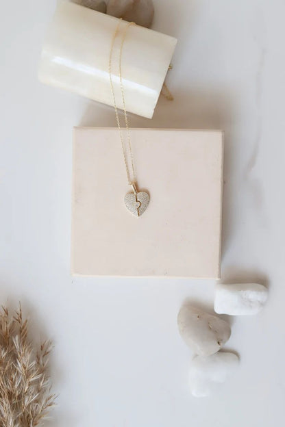 Engraved Name Diamond Hert Necklace