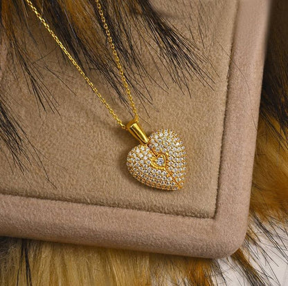 Engraved Name Diamond Hert Necklace