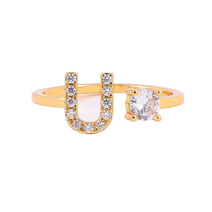 Gold Plated Initial Letter Ring