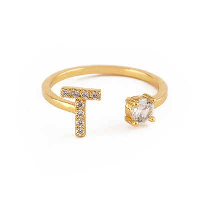 Gold Plated Initial Letter Ring