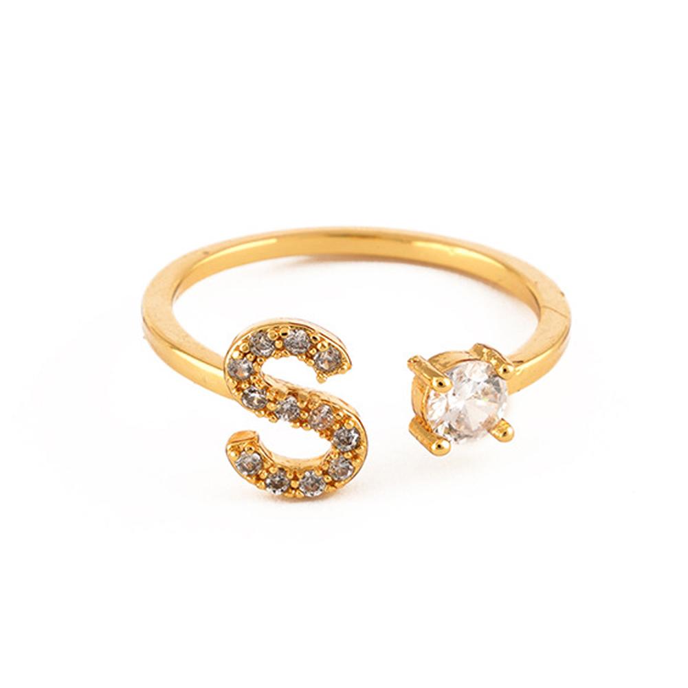 Gold Plated Initial Letter Ring