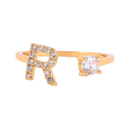 Gold Plated Initial Letter Ring