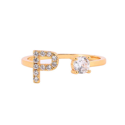 Gold Plated Initial Letter Ring