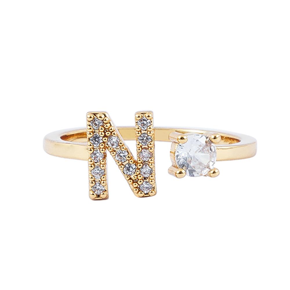 Gold Plated Initial Letter Ring