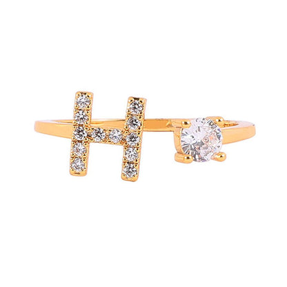 Gold Plated Initial Letter Ring