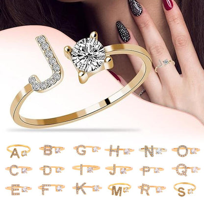 Gold Plated Initial Letter Ring