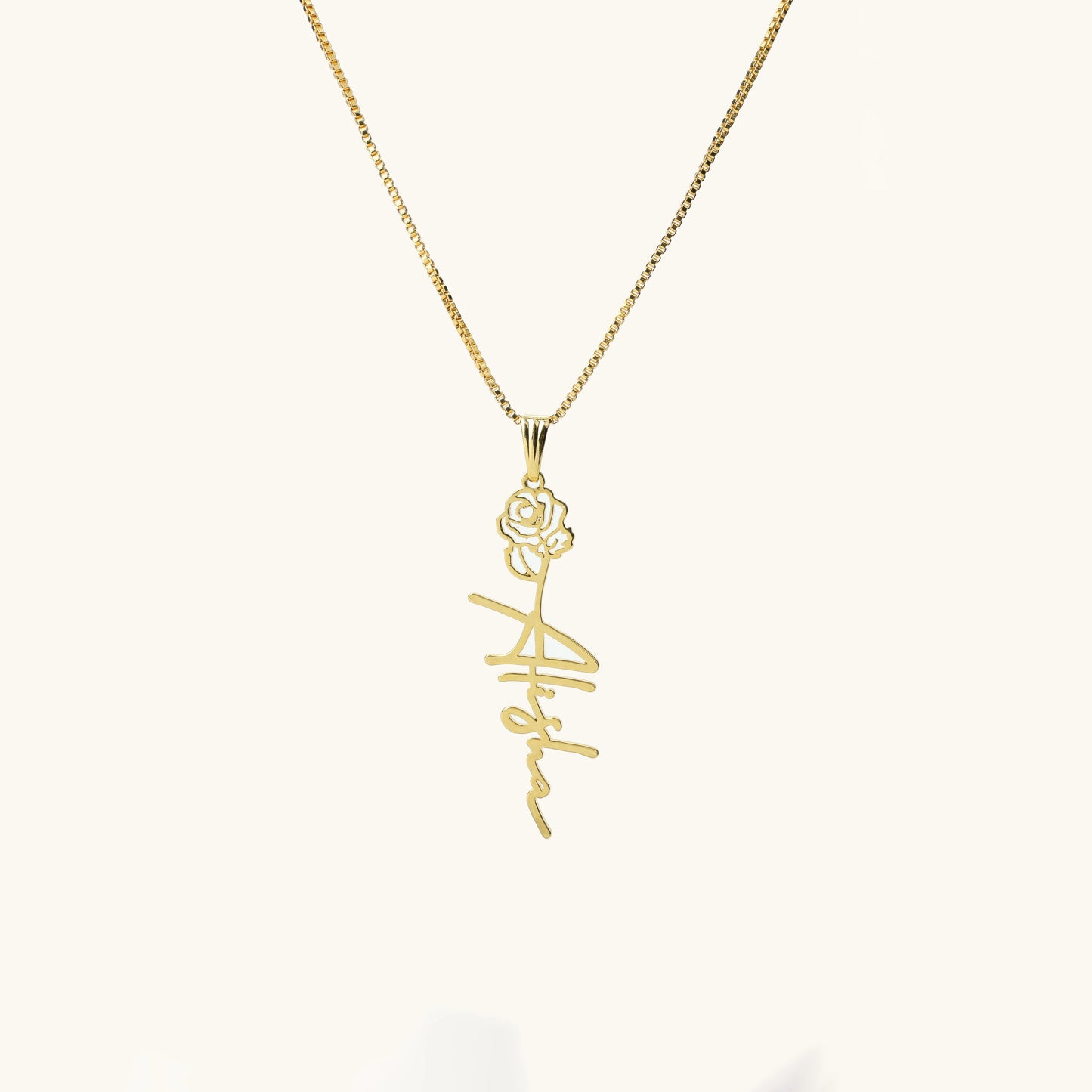 Birth Flower Name Necklace