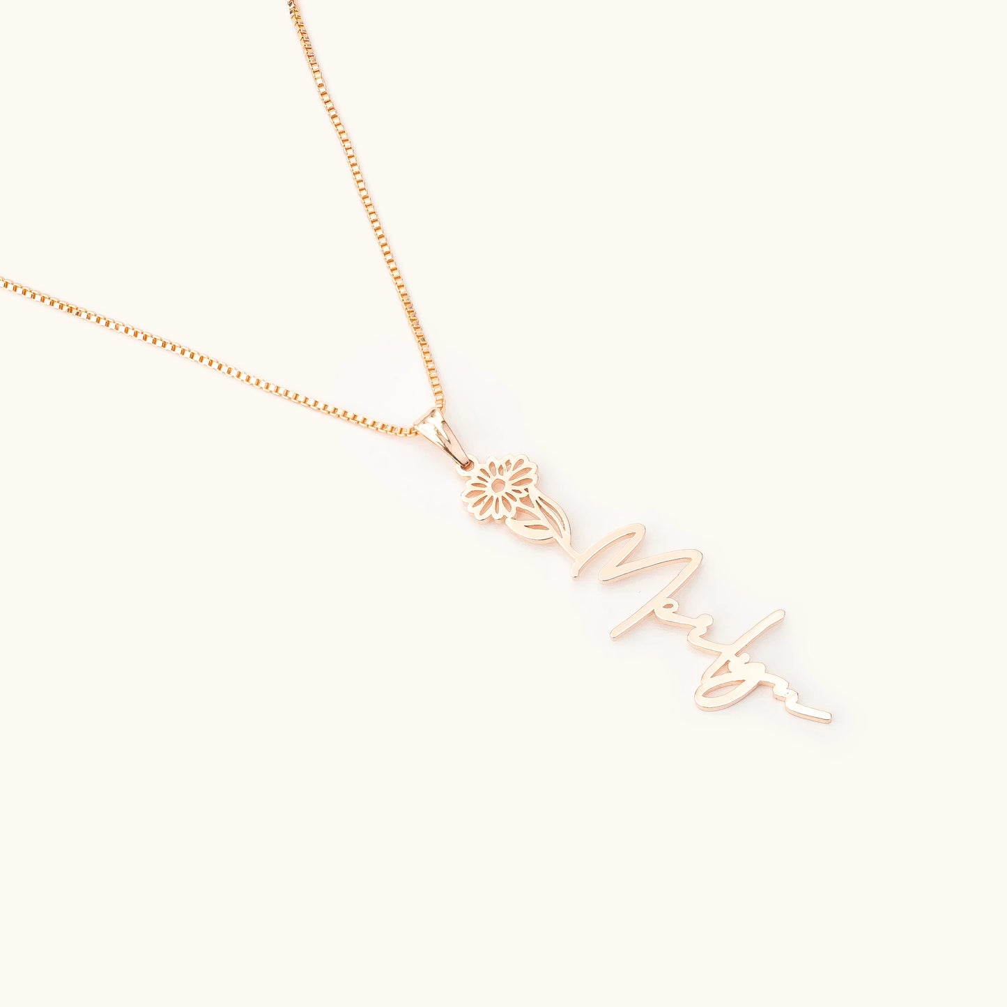 Birth Flower Name Necklace
