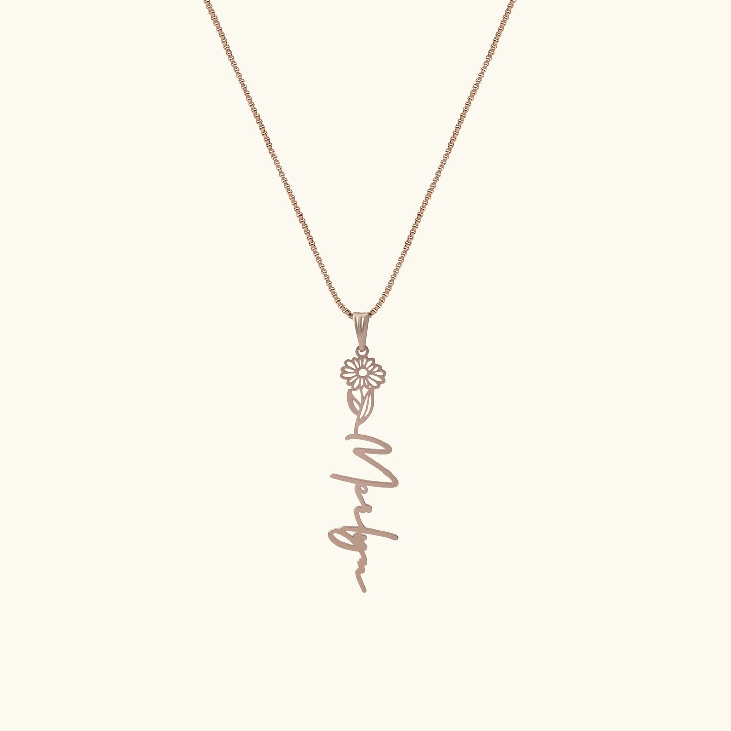 Birth Flower Name Necklace