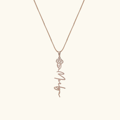 Birth Flower Name Necklace