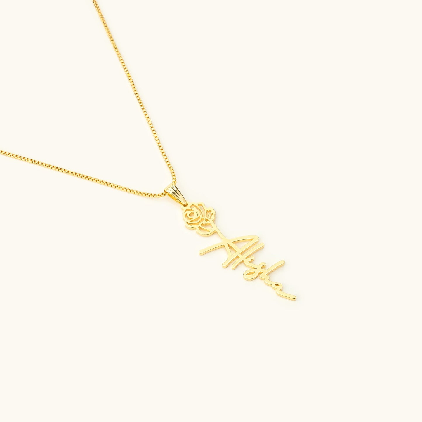 Birth Flower Name Necklace